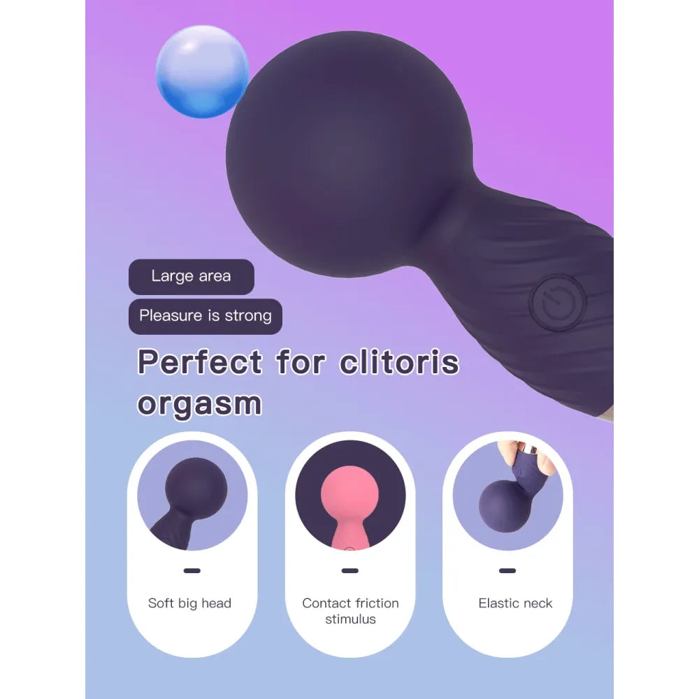 16 Speed Mini Av Wand Vibrator For Women Clit & Anal