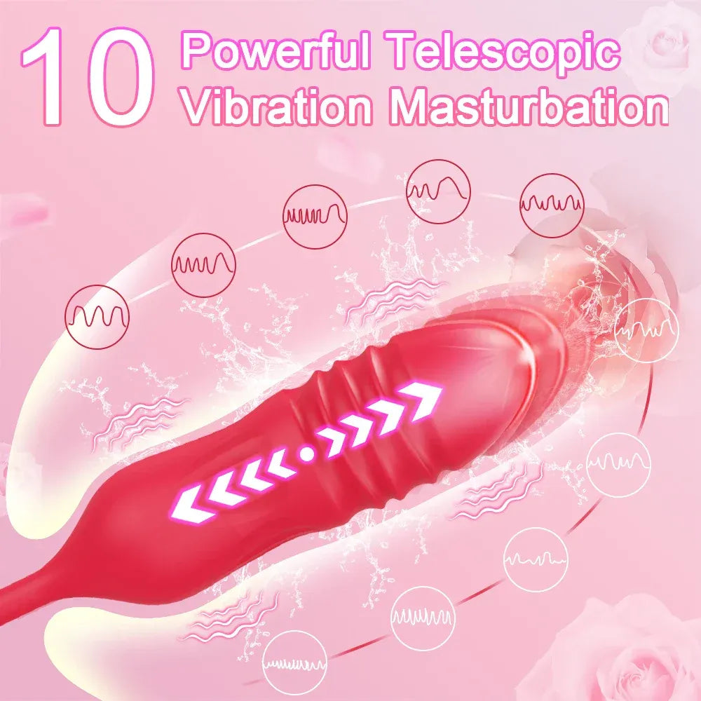 2 In 1 Clit Licking Vibrator for Women Thrusting Vagina