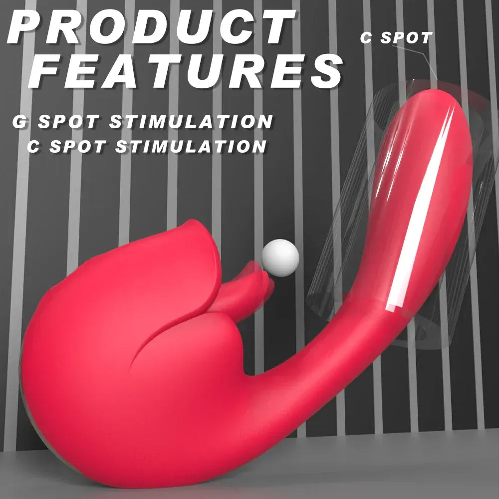 2 In 1 G Spot Stimulator Lick Suck for Intense Pleasure