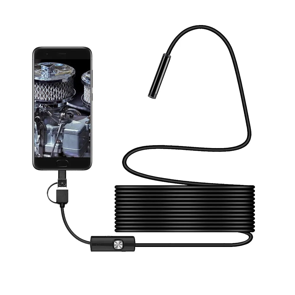 Vibe Geeks 1200P HD Waterproof Endoscope 5M Length - USB