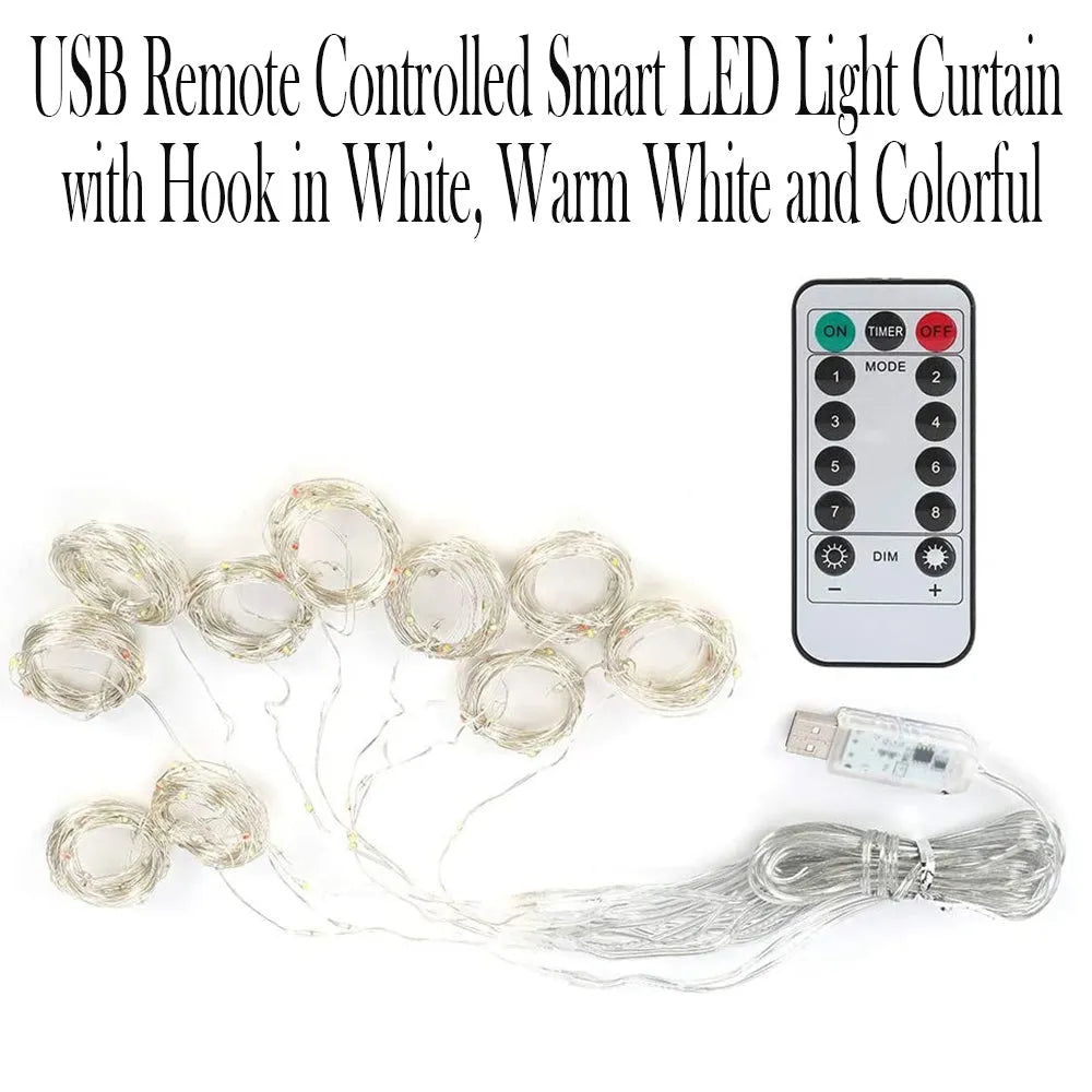 Vibe Geeks USB Powered Remote Controlled LED Light Curtain