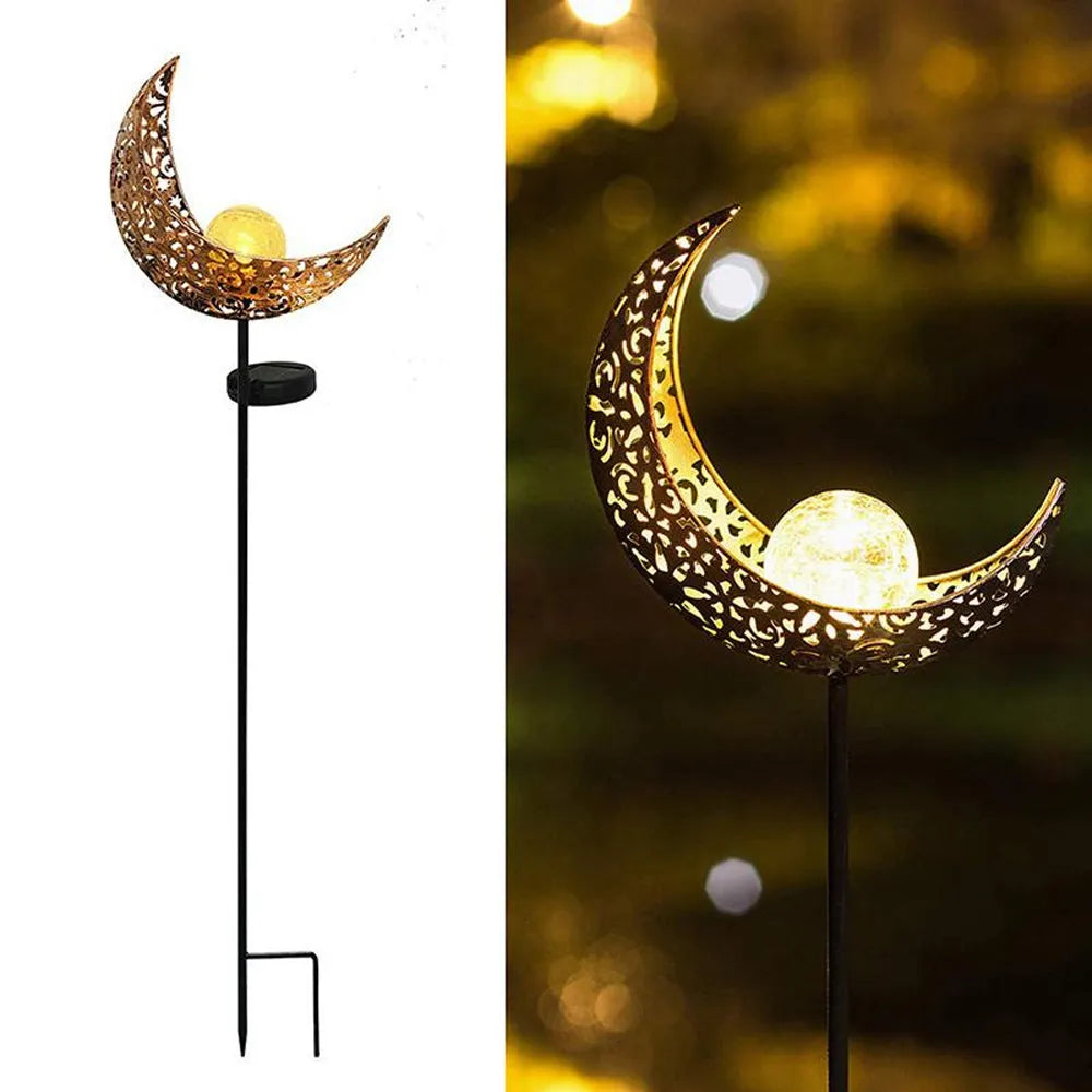 Vibe Geeks Crescent Hollow Half Moon Solar Powered Stake