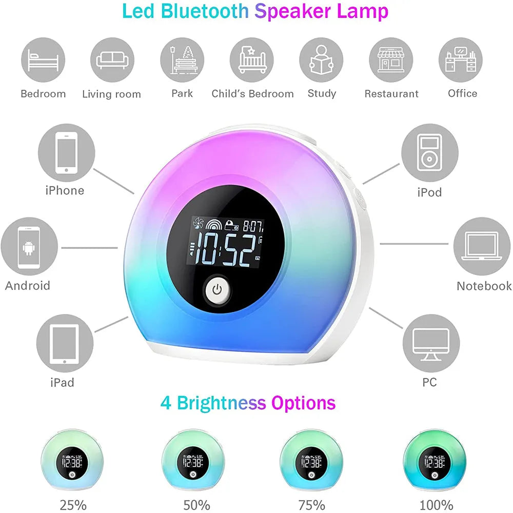 Vibe Geeks Wireless LED Night Lamp Alarm Clock