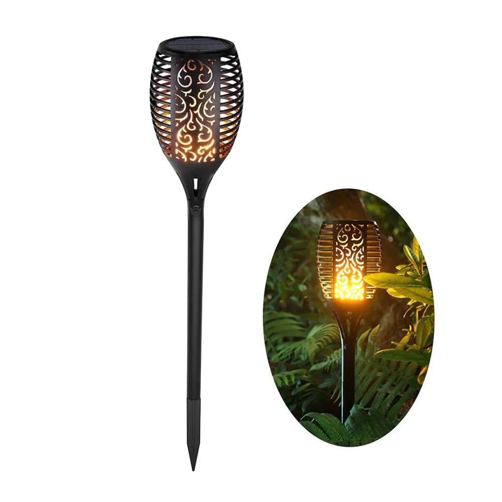 Vibe Geeks 12 LED Light Solar Powered Flame Torch Decorative