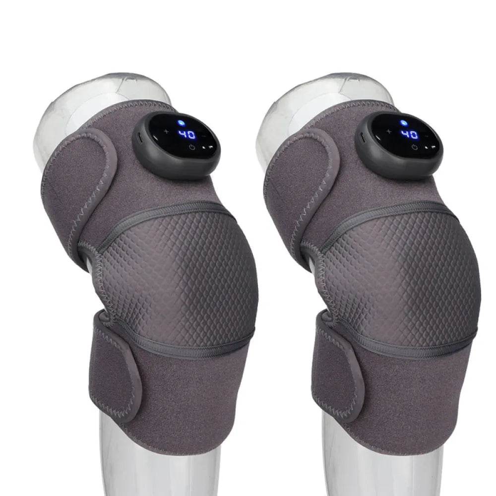 Vibe Geeks Heated Knee Brace Wrap with Massager for Pain