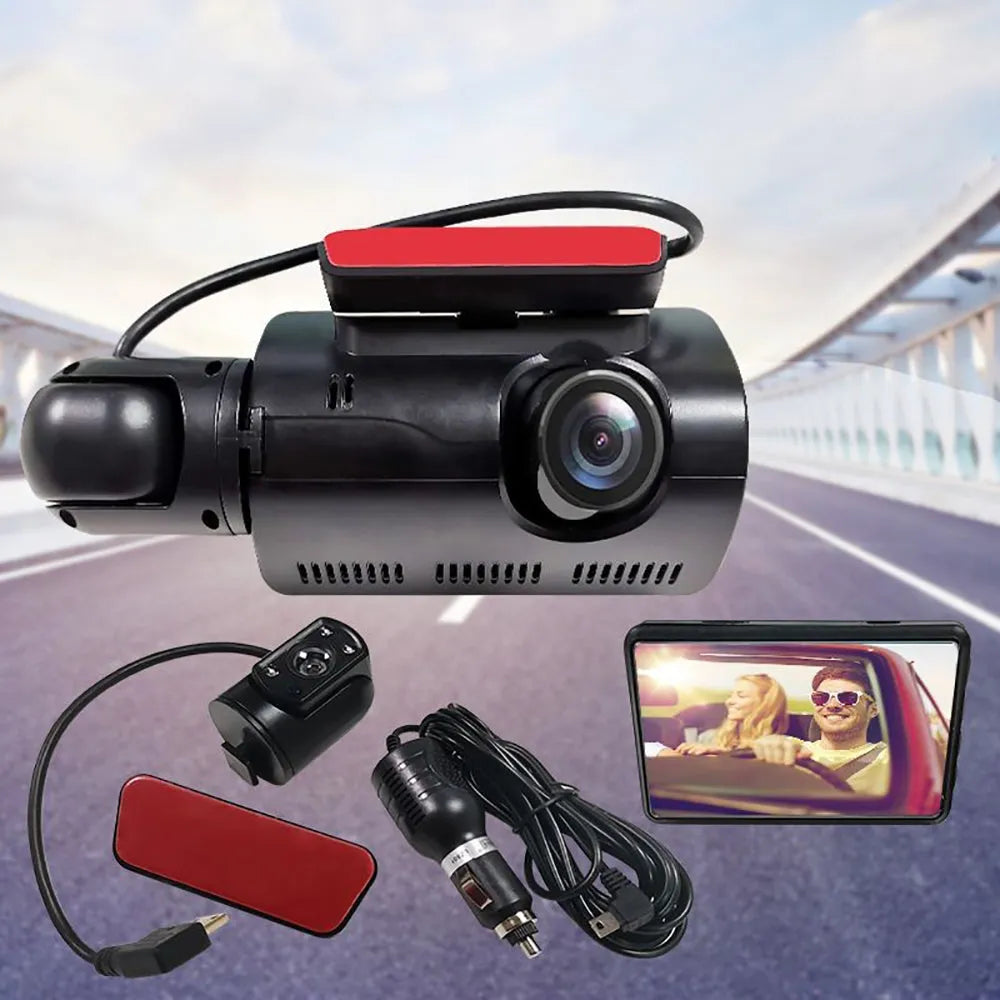 Vibe Geeks HD1080P Dual Lens Car Dash Cam Comprehensive