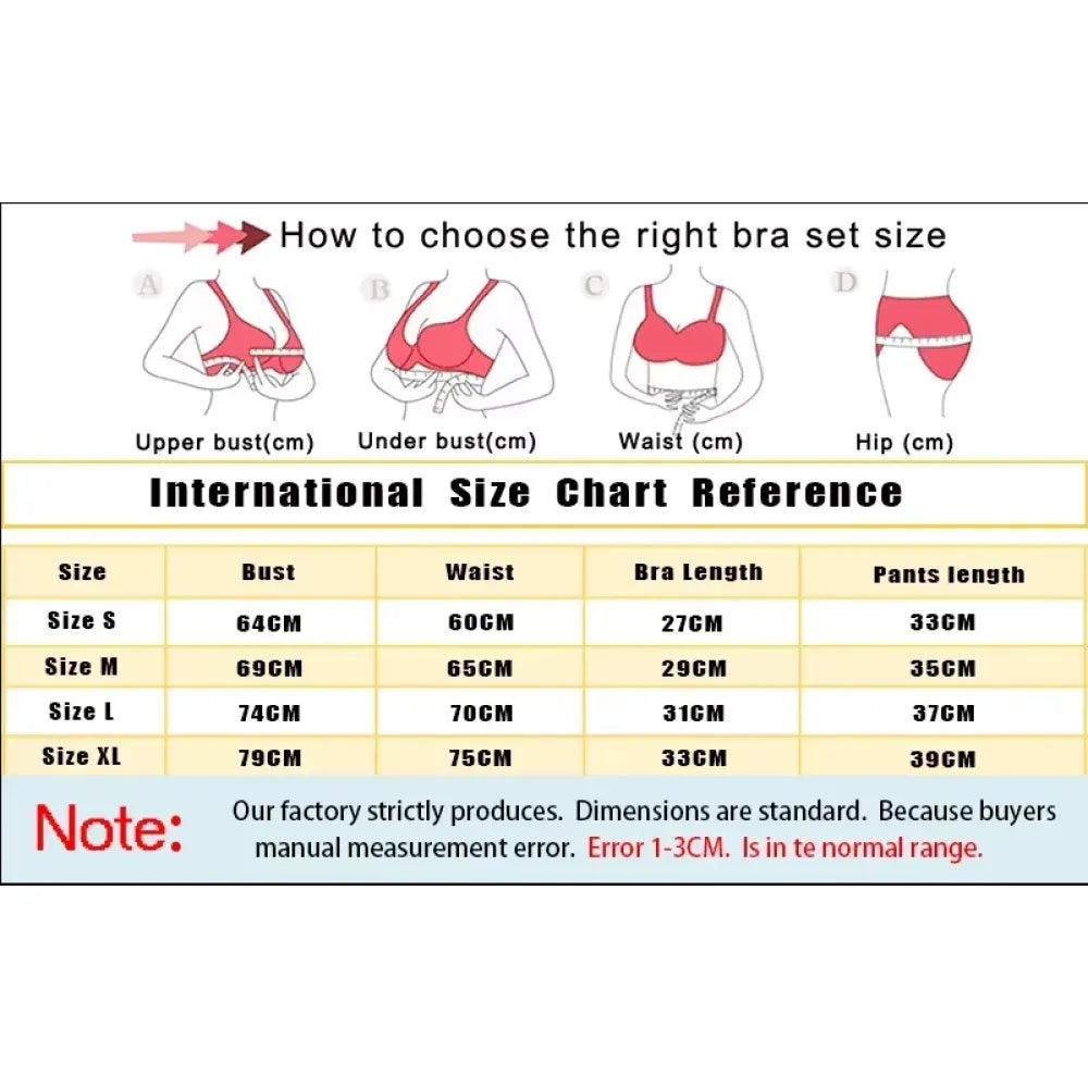 3 Piece Lace Bra Set for Women Sleepwear