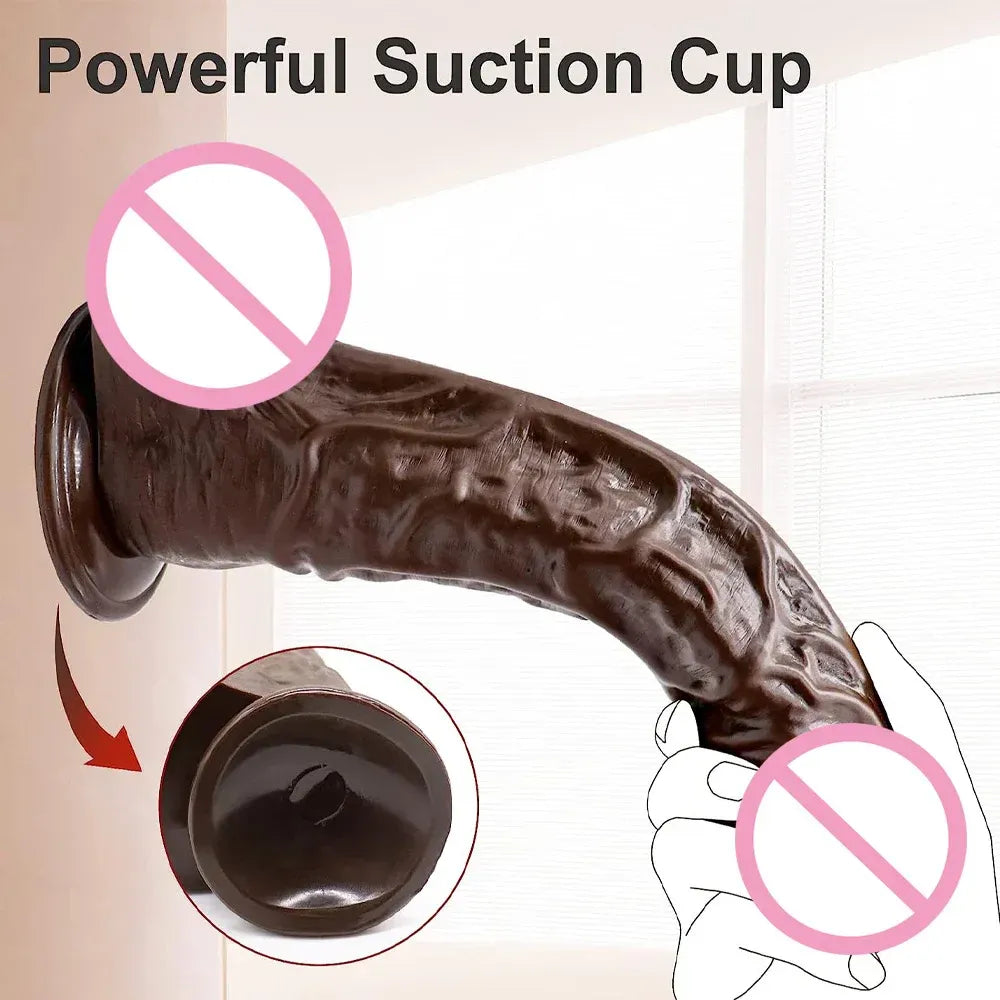 9 Inch Realistic Silicone Dildo with Suction Cup for Women