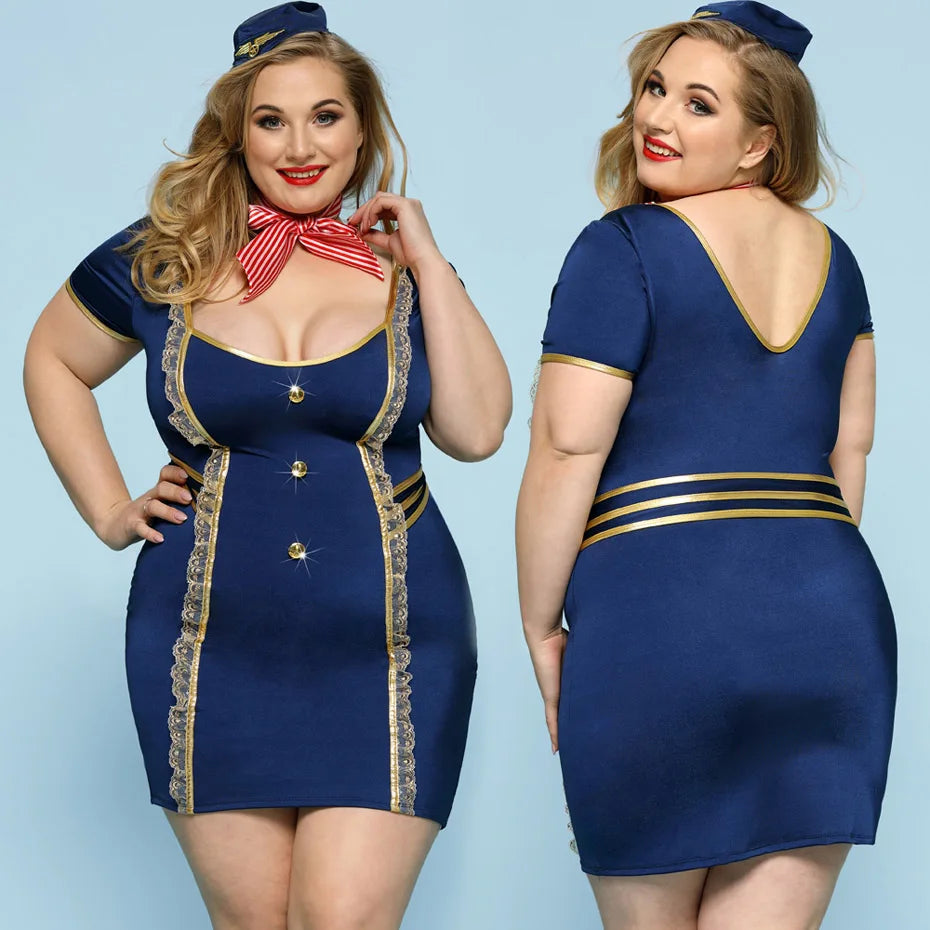 Alluring Seaman Cosplay Lingerie Plus Size Role Play Outfit