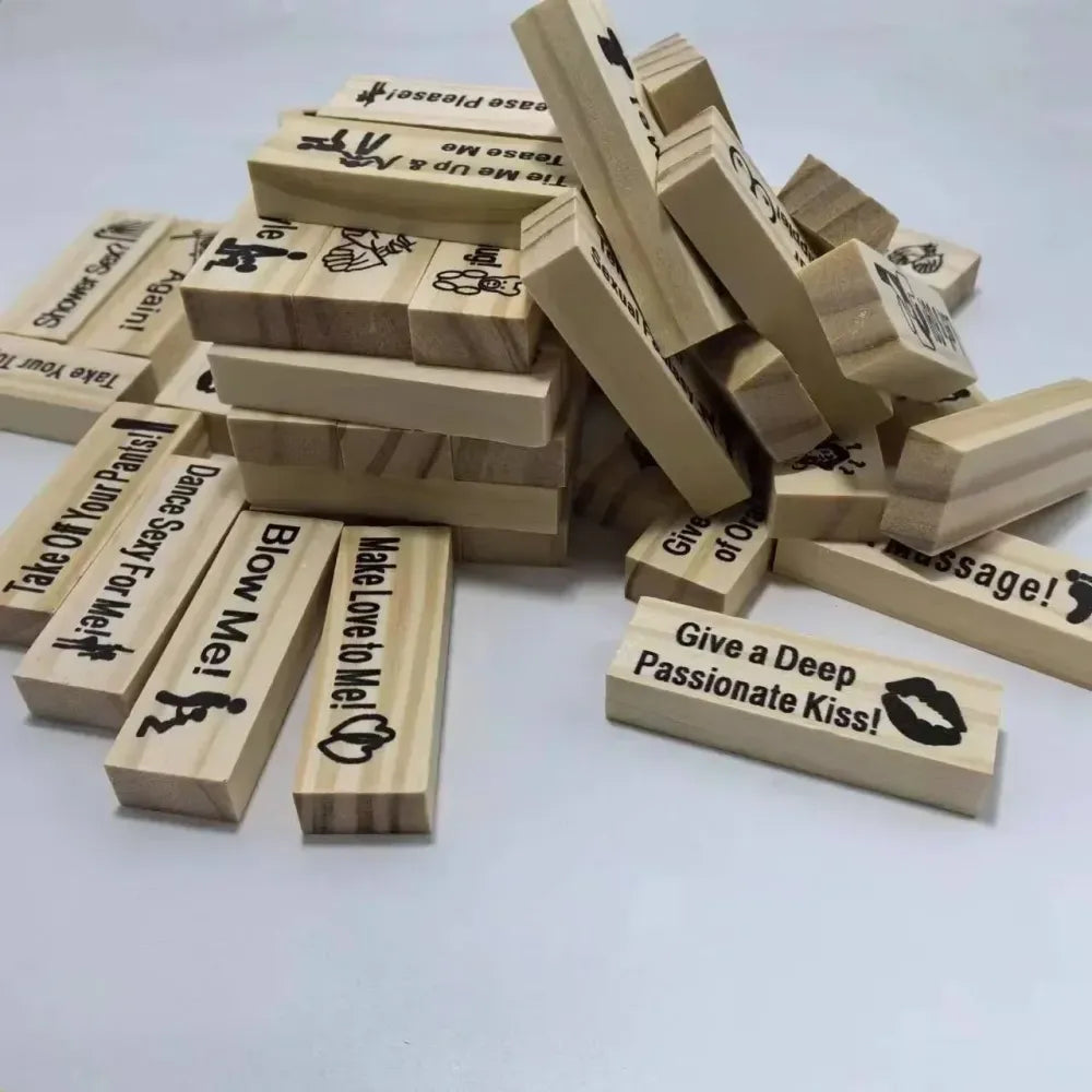 Adult Sex Jenga Game For Couples 48Pcs Lust Tower Valentine