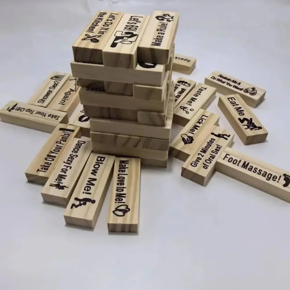 Adult Sex Jenga Game For Couples 48Pcs Lust Tower Valentine
