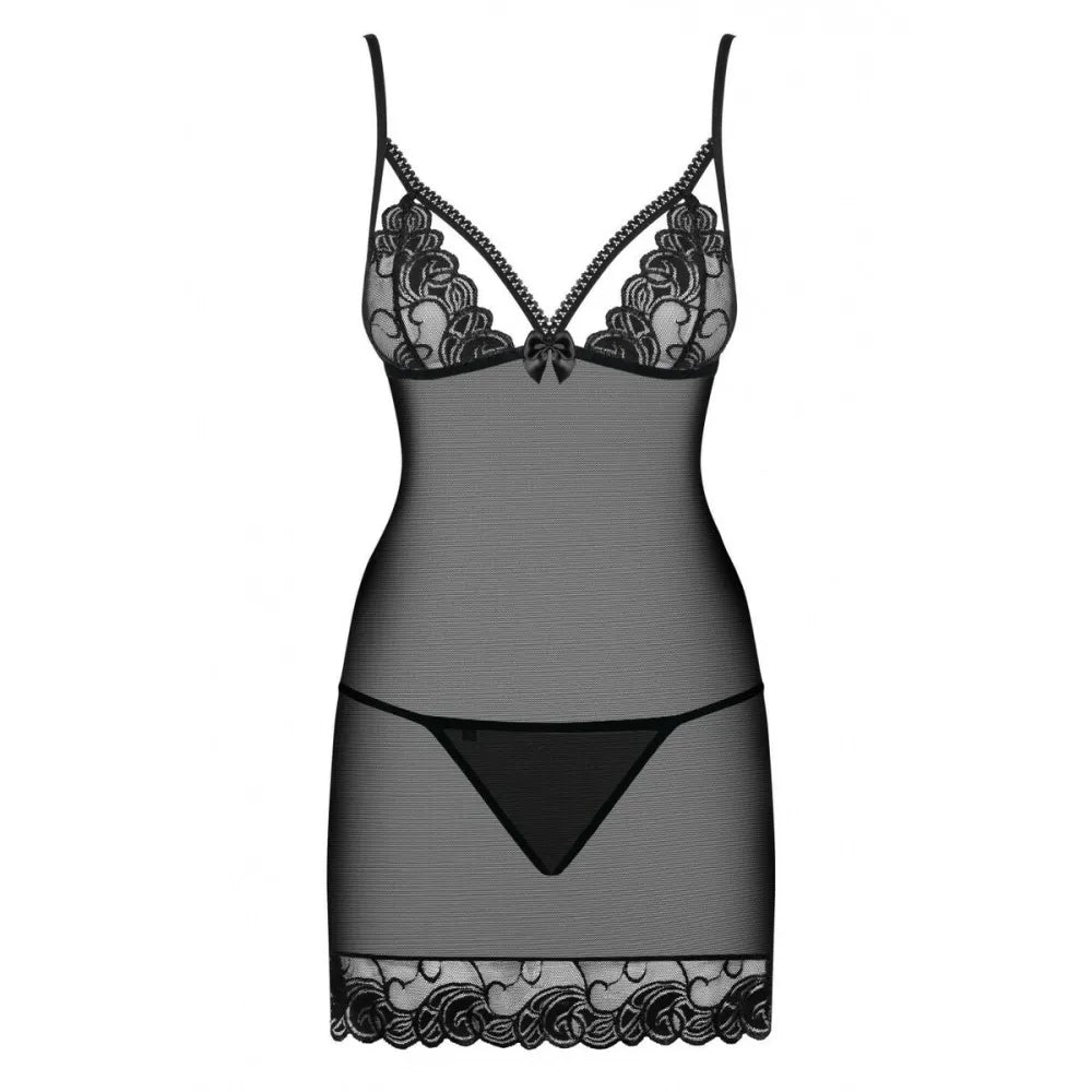 Babydoll By Obsessive Wonderia L/Xl Black L/Xl