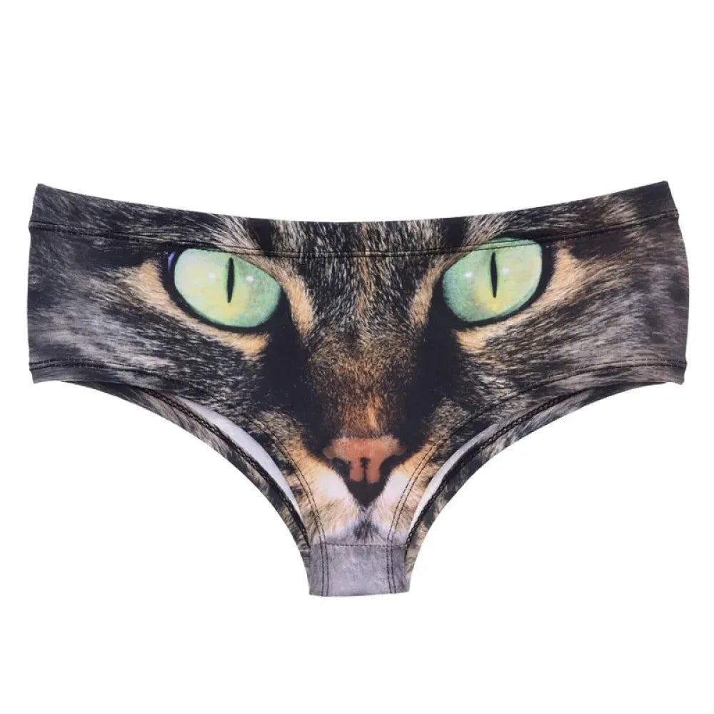 DeanFire Kawaii 3D Panties Women Underwear Wild Cat Green
