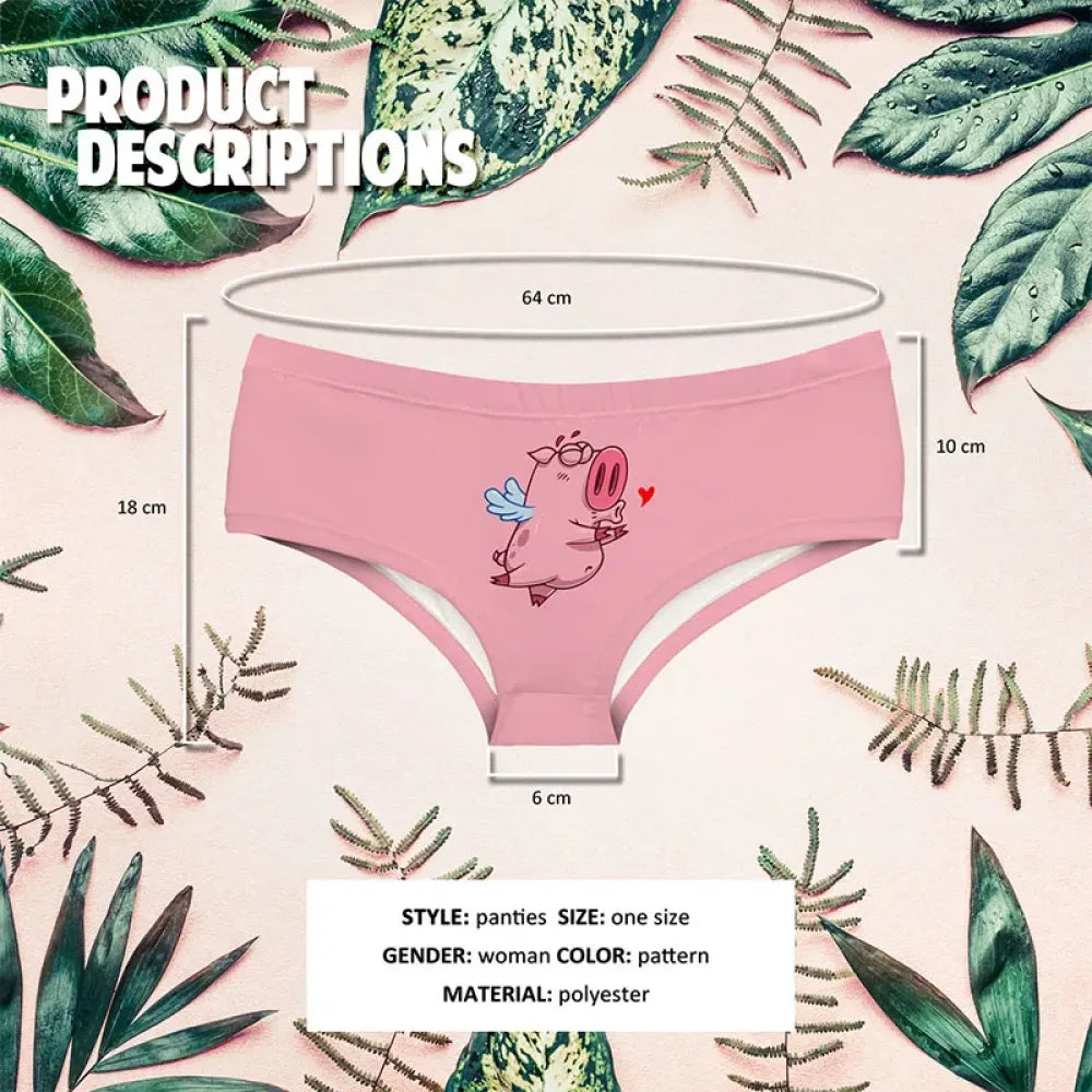 DeanFire Shut Up Kiss Me Cartoon Print Ladies Panties Super