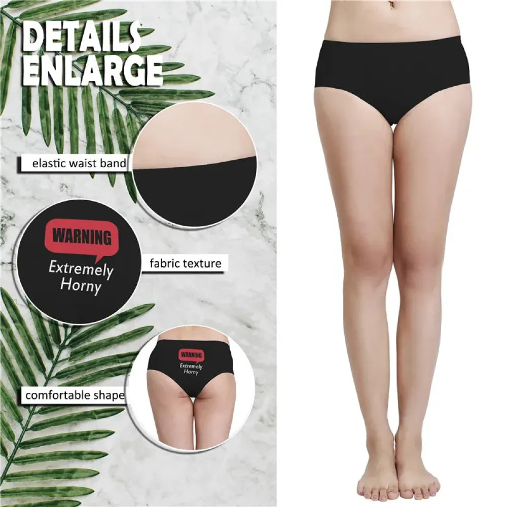 DeanFire WARNING Funny Print Super Soft Low Rise Women’s