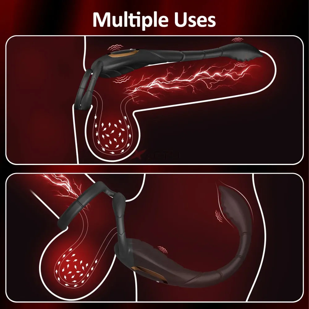 Double Ring Prostate Vibrator for Men - Delay Ejaculation