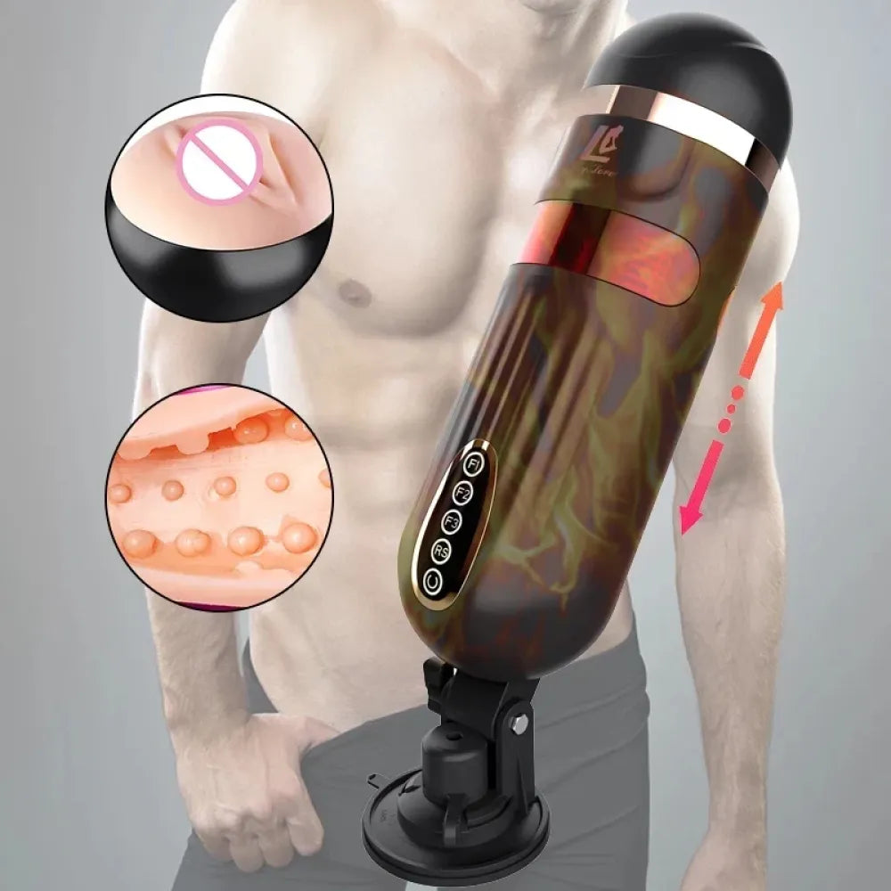 Electric Male Masturbator Telescopic Rotation Voice Heating