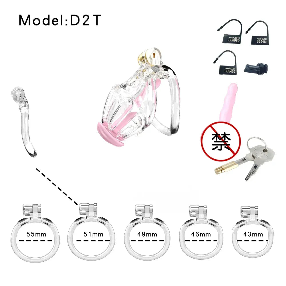 Lightweight Chastity Cage Transparent Plastic Cock Lock