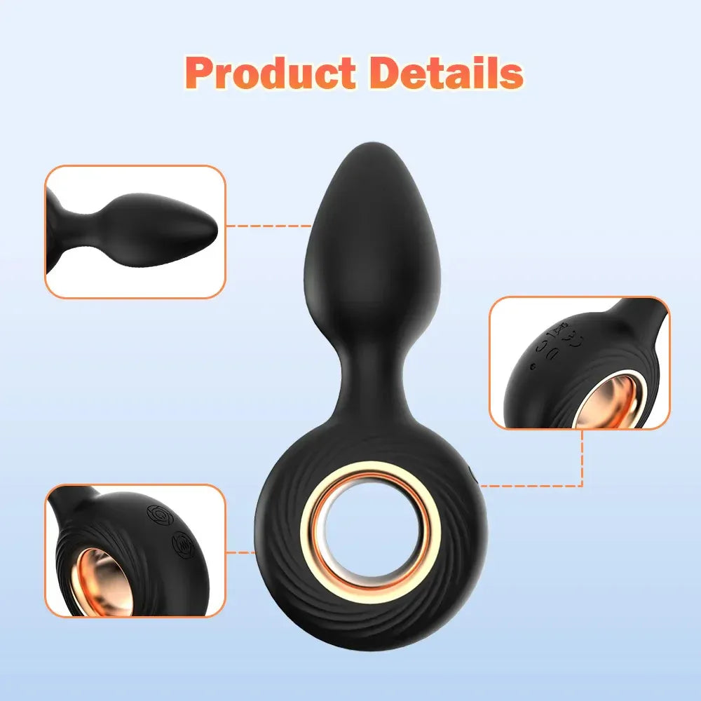 Silicone Anal Plug for Couples Vibrating Prostate Massager