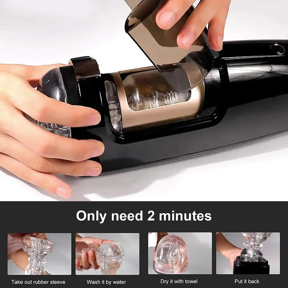 Telescopic Rotating Sucking Masturbator Real Vagina Sex