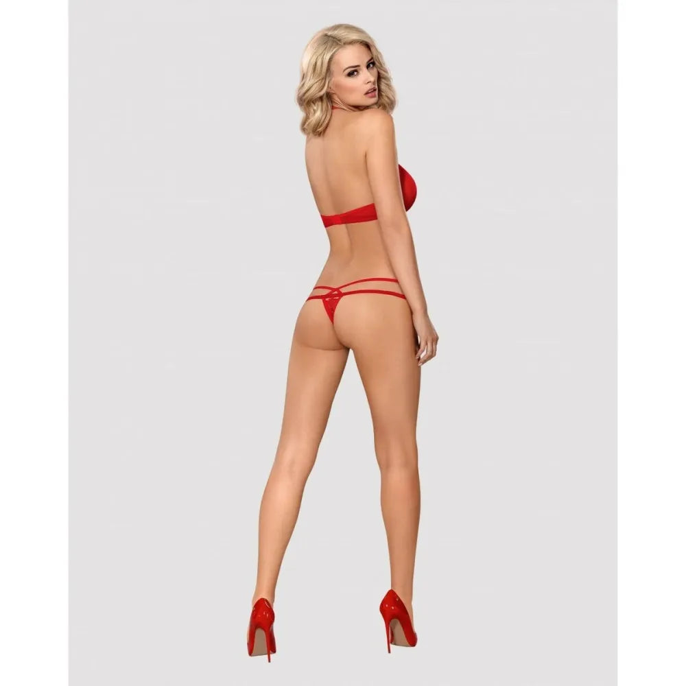 Underwear Set By Obsessive 838-Set-3 Red L/Xl