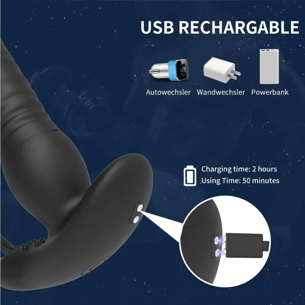 Wireless Thrusting Anal Plug For Men