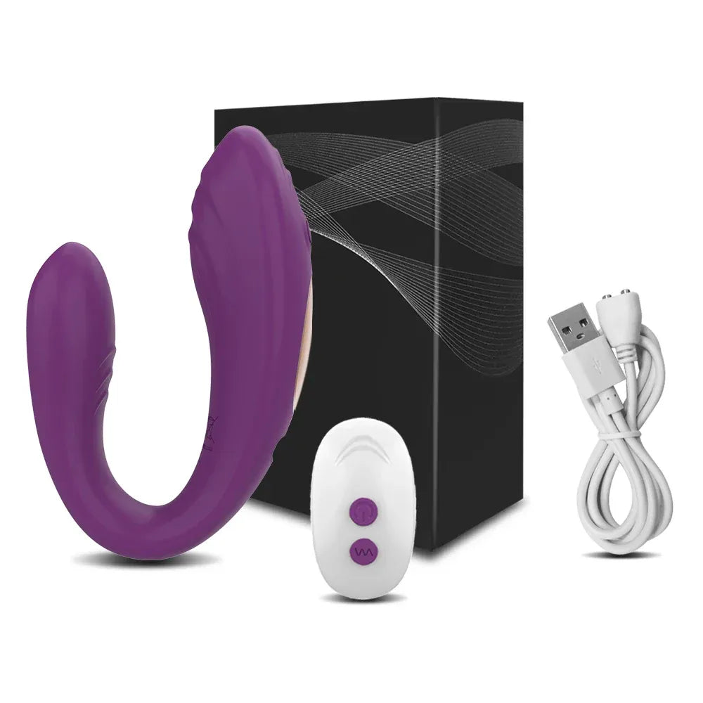 Wireless U-Shaped Dildo Vibrator for Couples